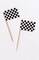 Party Central Club Pack of 600 Black and White Checkered Flag Food or Decorative Party Picks 2.5"